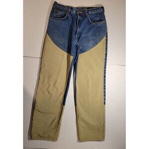 Cabelas Brush Guard Hunting Pants Mens 34x30 Blue Denim 100% Cotton Straight Leg